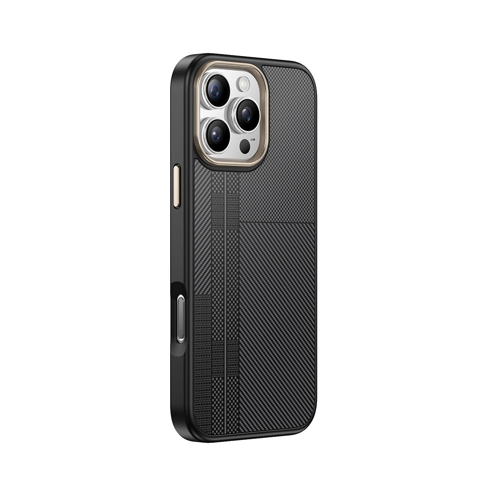 Apple iPhone 16 Pro Kılıf M-safe Şarj Özellikli Karbon Fiber Görünümlü Zore Antina Kapak