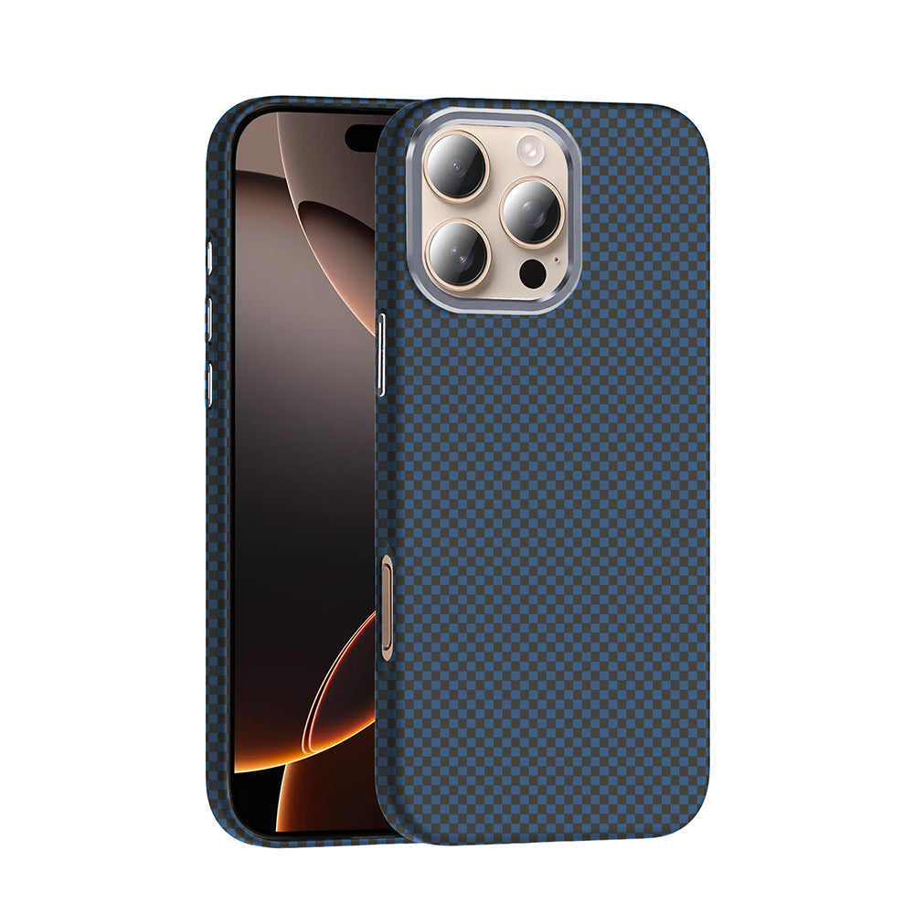 Apple iPhone 16 Pro Kılıf M-safe Şarj Özellikli Karbon Fiber Görünümlü Zore Gros Kapak