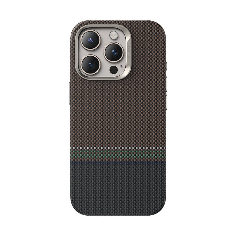 Apple iPhone 16 Pro Kılıf M-safe Şarj Özellikli Karbon Fiber Tasarımlı Benks Prestige ArmorPro Kevlar Kapak