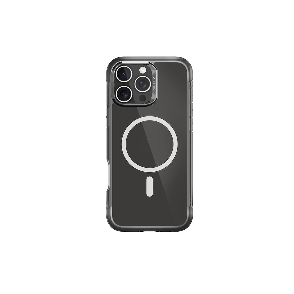 Apple iPhone 16 Pro Kılıf M-safe Şarj Özellikli Raptic Air Serisi Airbag Tasarımlı Metal Köşelikli Şeffaf Kapak