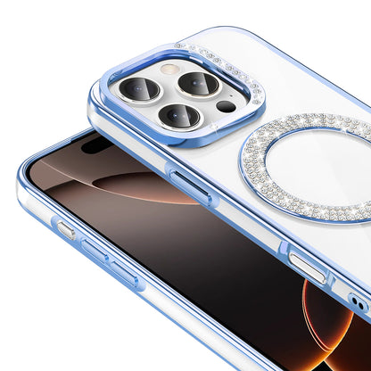 Apple iPhone 16 Pro Kılıf Pırlanta Taş Tasarımlı M-safe Şarj Özellikli Zore Karetta Silikon Kapak