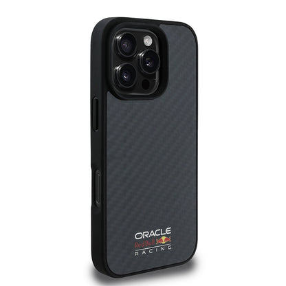 Apple iPhone 16 Pro Kılıf Redbull Orjinal Lisanslı M-safe Şarj Özellikli Karbon Fiber Tasarımlı Parlayan Logolu Kapak