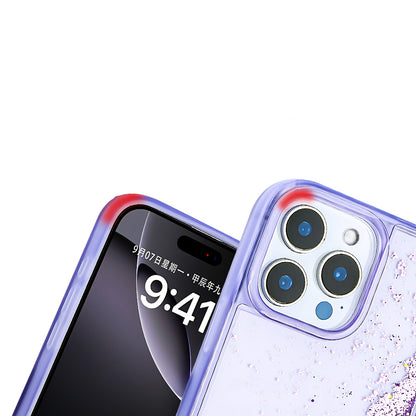 Apple iPhone 16 Pro Kılıf Sıvılı Simli Şeffaf Arka Yüzey Zore Keto Silikon Kapak