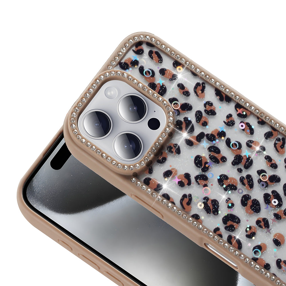 Apple iPhone 16 Pro Kılıf Taşlı ve Simli Tasarım Zore Azra Kapak
