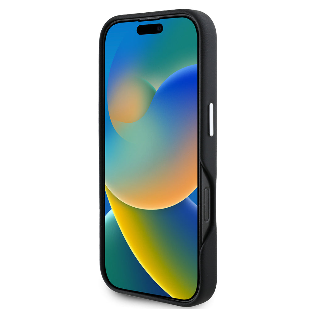 Apple iPhone 16 Pro Kılıf TUMI Orjinal Lisanslı M-safe Şarj Özellikli Metal Yazı Logolu PU Deri Kapak