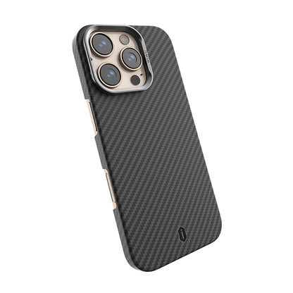 Apple iPhone 16 Pro Kılıf Wiwu DCC-206 M-safe Şarj Özellikli Kamera Standlı Aramid Fiber Tasarım Kapak