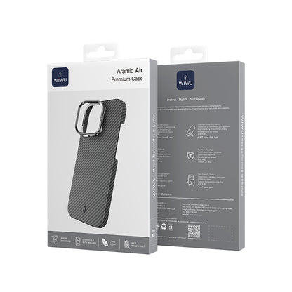 Apple iPhone 16 Pro Kılıf Wiwu DCC-206 M-safe Şarj Özellikli Kamera Standlı Aramid Fiber Tasarım Kapak