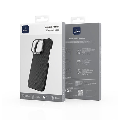 Apple iPhone 16 Pro Kılıf Wiwu DCC-208 M-safe Şarj Özellikli Kamera Standlı Aramid Fiber Tasarım Kapak