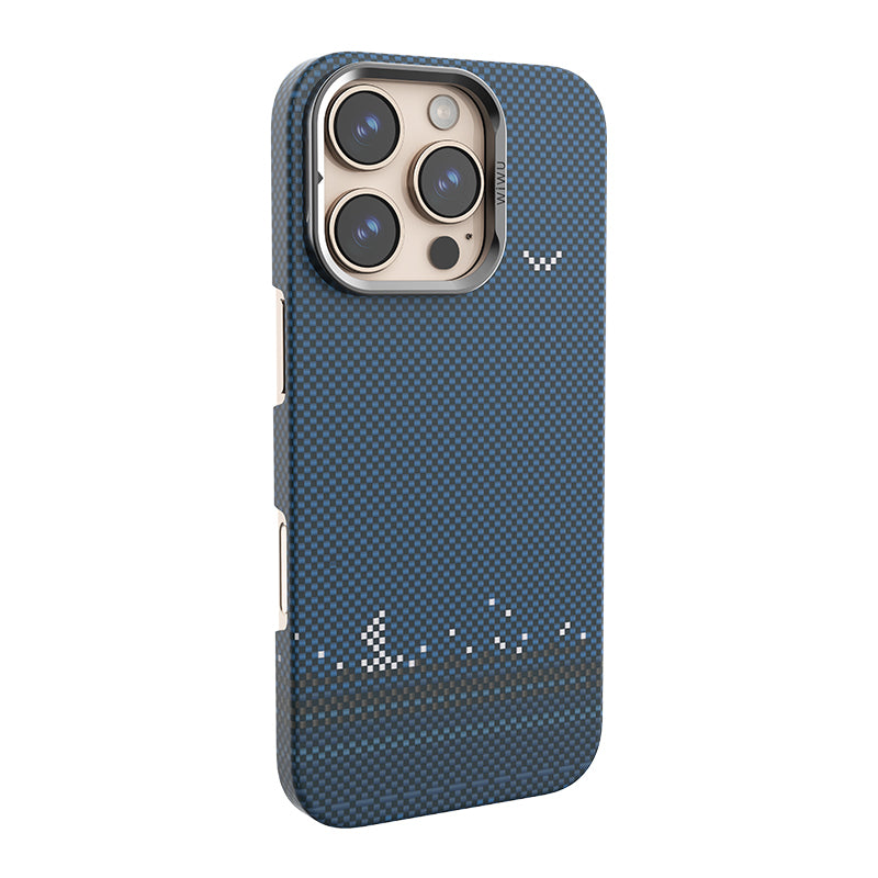 Apple iPhone 16 Pro Kılıf Wiwu DCC-209 M-safe Şarj Özellikli Kamera Standlı Aramid Fiber Tasarım Kapak