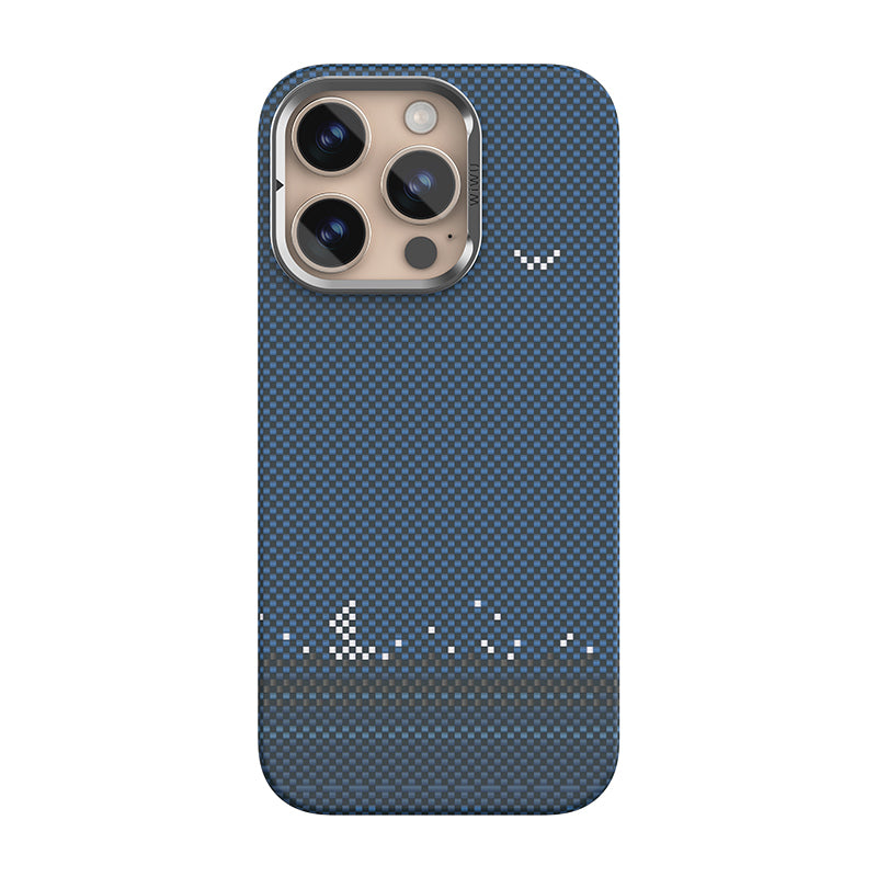 Apple iPhone 16 Pro Kılıf Wiwu DCC-209 M-safe Şarj Özellikli Kamera Standlı Aramid Fiber Tasarım Kapak