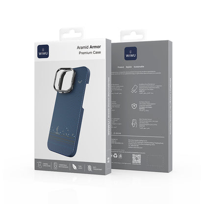 Apple iPhone 16 Pro Kılıf Wiwu DCC-209 M-safe Şarj Özellikli Kamera Standlı Aramid Fiber Tasarım Kapak