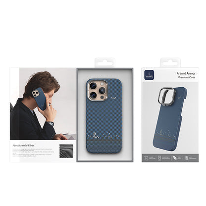 Apple iPhone 16 Pro Kılıf Wiwu DCC-209 M-safe Şarj Özellikli Kamera Standlı Aramid Fiber Tasarım Kapak