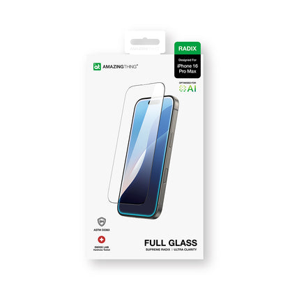 Apple iPhone 16 Pro Max Amazingthing Radix Parmak İzi Bırakmayan Temperli Cam Ekran Koruyucu