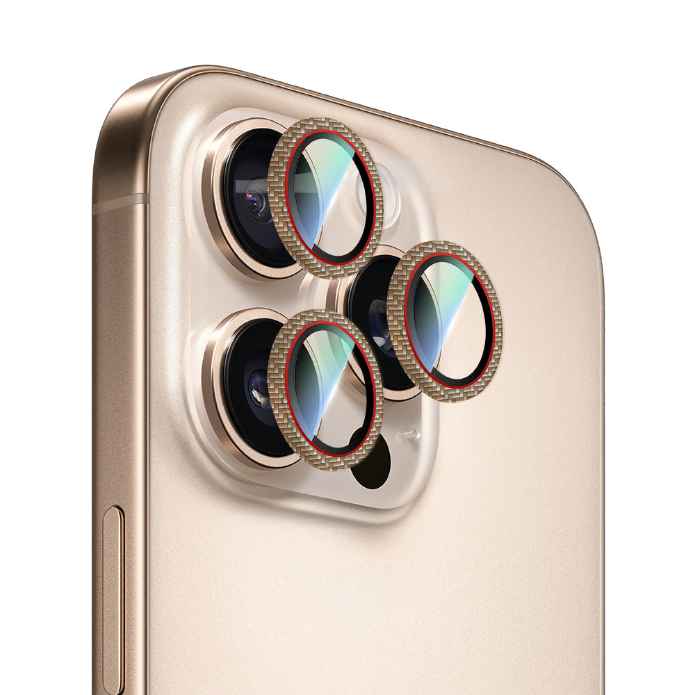 Apple iPhone 16 Pro Max CaseWorld Karbon Fiber Serisi Anti Reflective Ultra Clear Kamera Lens Koruyucu