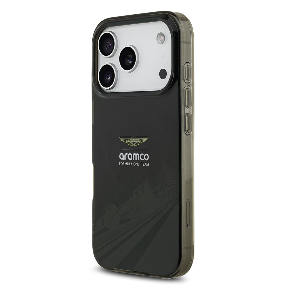Apple iPhone 17 Pro Kılıf Aston Martin Orjinal Lisanslı M-safe Şarj Özellikli IML Baskı Logolu Formula Tasarımlı Kapak