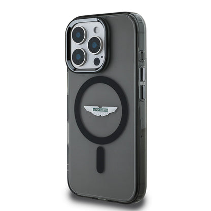 Apple iPhone 16 Pro Max Kılıf Aston Martin Orjinal Lisanslı M-safe Şarj Özellikli IML Baskı Logolu Buzlu Kapak