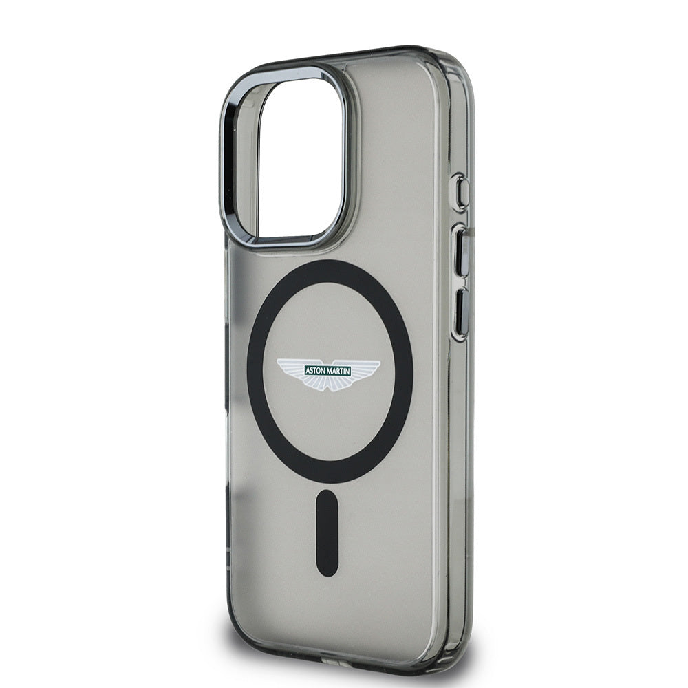 Apple iPhone 16 Pro Max Kılıf Aston Martin Orjinal Lisanslı M-safe Şarj Özellikli IML Baskı Logolu Buzlu Kapak