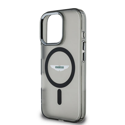 Apple iPhone 16 Pro Max Kılıf Aston Martin Orjinal Lisanslı M-safe Şarj Özellikli IML Baskı Logolu Buzlu Kapak