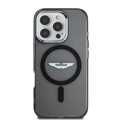 Apple iPhone 16 Pro Max Kılıf Aston Martin Orjinal Lisanslı M-safe Şarj Özellikli IML Baskı Logolu Buzlu Kapak