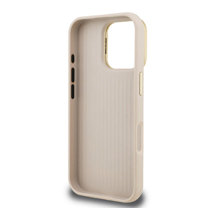 Apple iPhone 16 Pro Max Kılıf Guess Orjinal Lisanslı Grained Yazı Logolu Kamera Standlı Kapak