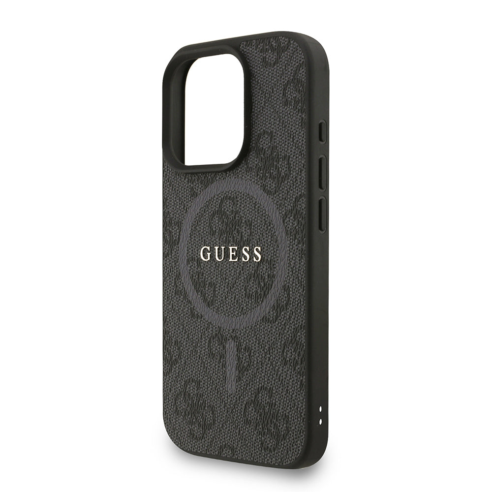 Apple iPhone 16 Pro Max Kılıf Guess Orjinal Lisanslı M-safe Şarj Özellikli PU Deri Bilek Askı İpli Yazı Logolu Kapak