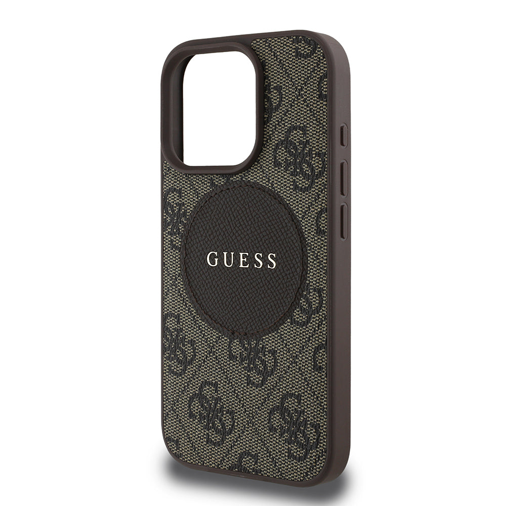 Apple iPhone 16 Pro Max Kılıf Guess Orjinal Lisanslı M-safe Şarj Özellikli Yazı Logolu Circle Classic Kapak