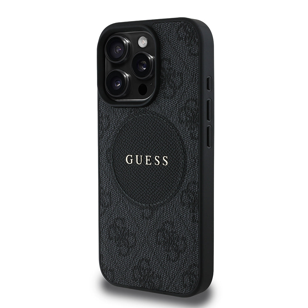 Apple iPhone 16 Pro Max Kılıf Guess Orjinal Lisanslı M-safe Şarj Özellikli Yazı Logolu Circle Classic Kapak
