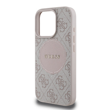 Apple iPhone 16 Pro Max Kılıf Guess Orjinal Lisanslı M-safe Şarj Özellikli Yazı Logolu Circle Classic Kapak