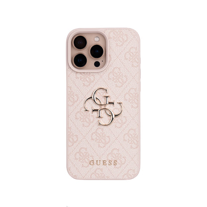 Apple iPhone 16 Pro Max Kılıf Guess Orjinal Lisanslı PU Deri 4G Büyük Metal Logolu Çapraz Vücut Askılı Kapak