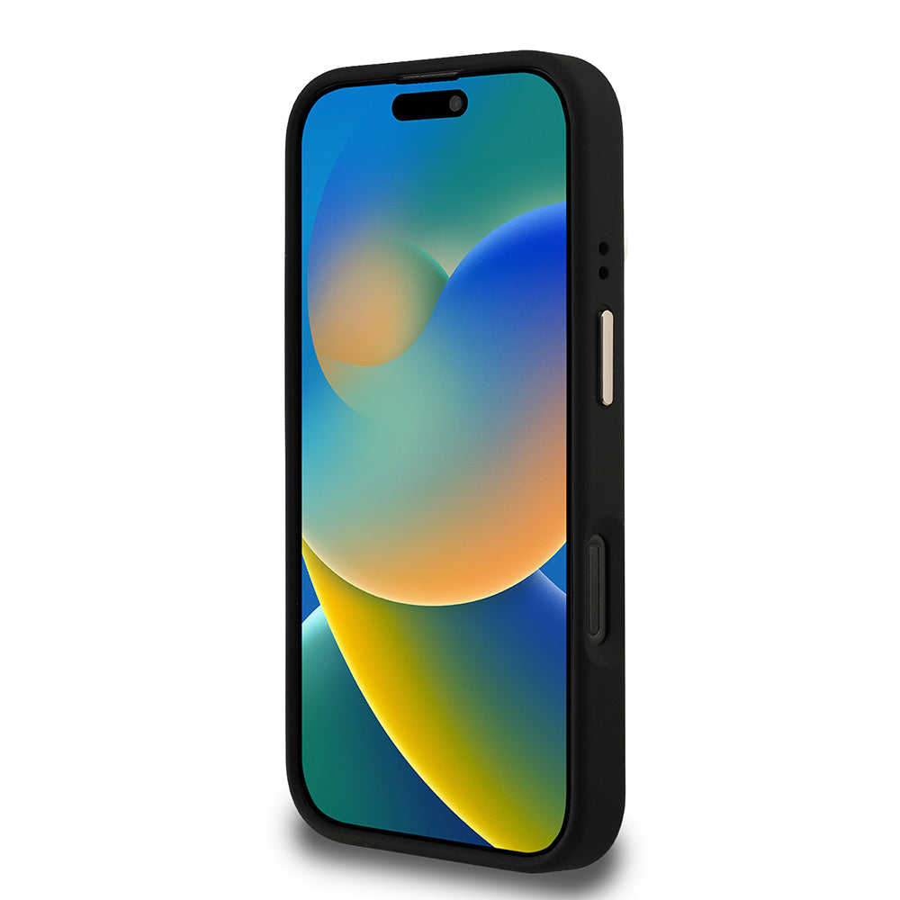 Apple iPhone 16 Pro Max Kılıf Guess Orjinal Lisanslı PU Deri 4G Desenli Metal Büyük 4G ve Yazı Logolu Kamera Standlı Kapak