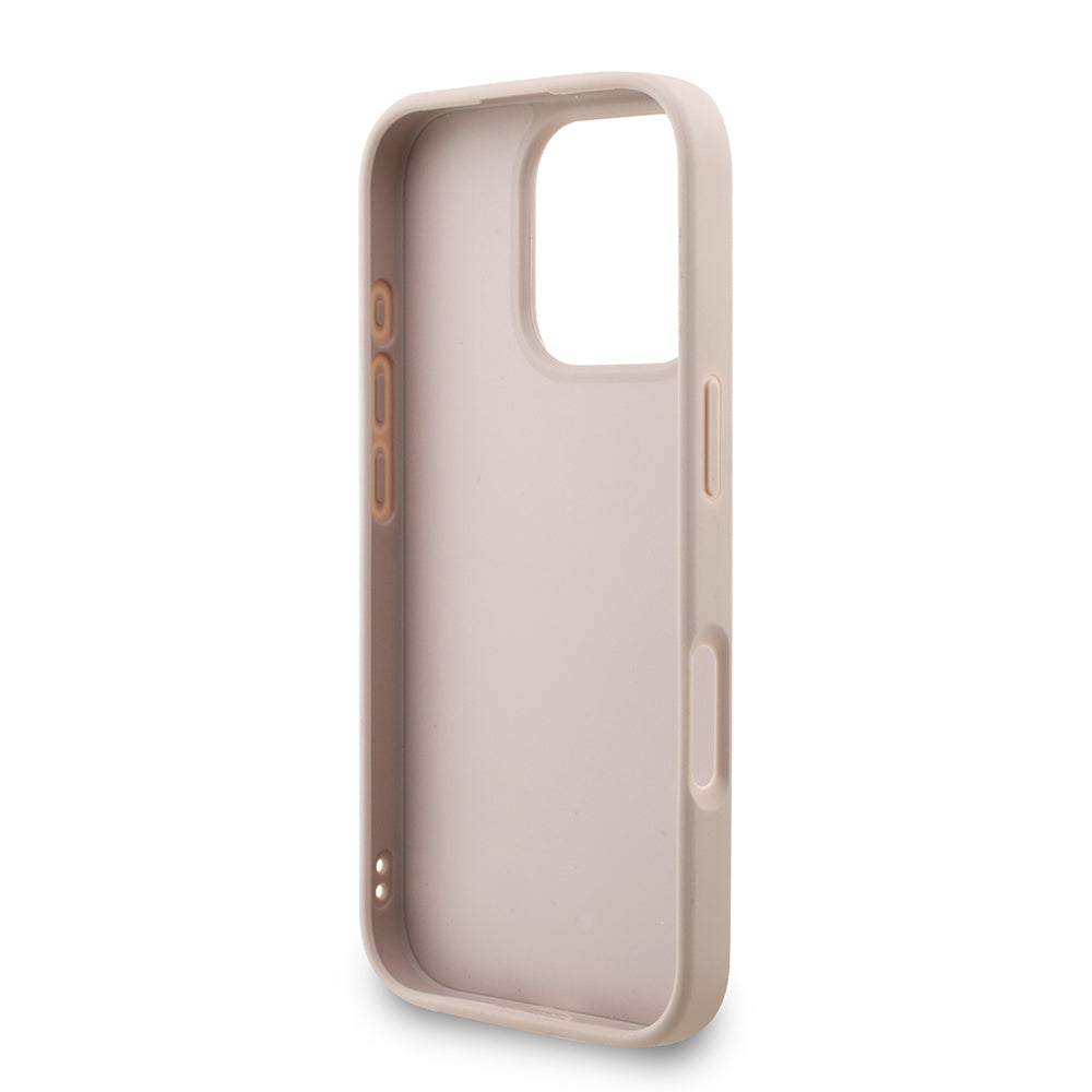 Apple iPhone 16 Pro Max Kılıf Guess Orjinal Lisanslı PU Deri Bilek Askı İpli Metal Büyük 4G ve Yazı Logolu Kapak