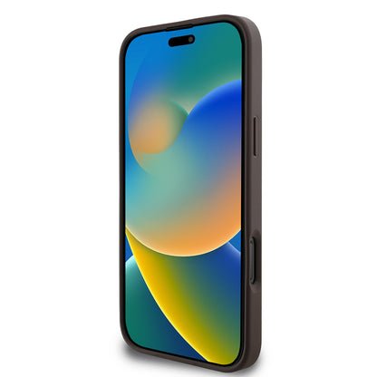 Apple iPhone 16 Pro Max Kılıf Guess Orjinal Lisanslı PU Deri Şerit Logo Dizaynlı Kapak