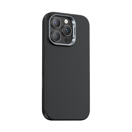 Apple iPhone 16 Pro Max Kılıf Karbon Fiber M-safe Şarj Özellikli Kamera Kontrol Butonlu Benks Hybrid ArmorPro 600D Kevlar Kapak