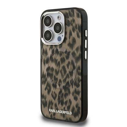 Apple iPhone 16 Pro Max Kılıf Karl Lagerfeld Orjinal Lisanslı IML Leopar Baskılı Kapak