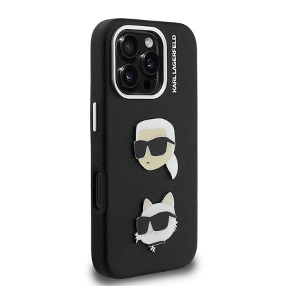 Apple iPhone 16 Pro Max Kılıf Karl Lagerfeld Orjinal Lisanslı K&C Heads Pin Kapak