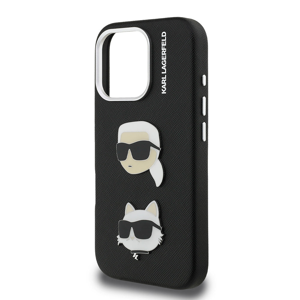 Apple iPhone 16 Pro Max Kılıf Karl Lagerfeld Orjinal Lisanslı K&C Heads Pin Kapak