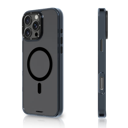 Apple iPhone 16 Pro Max Kılıf M-safe Şarj Özellikli Cam Arka Yüzey TPU Youngkit Gemstone Clear Serisi Kapak