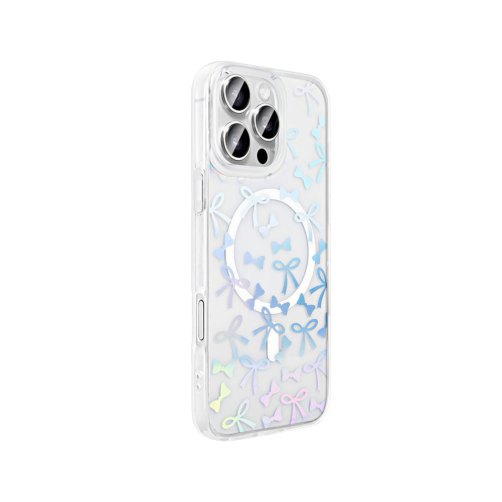 Apple iPhone 16 Pro Max Kılıf M-Safe Şarj Özellikli Şeffaf Zore Folk Sert Kapak
