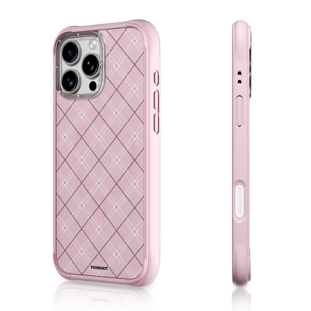 Apple iPhone 16 Pro Max Kılıf M-safe Şarj Özellikli Youngkit Argyle Serisi Kapak