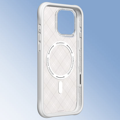 Apple iPhone 16 Pro Max Kılıf M-safe Şarj Özellikli Youngkit Argyle Serisi Kapak