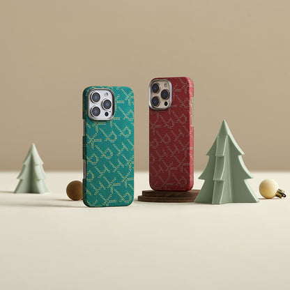 Apple iPhone 16 Pro Max Kılıf M-safe Şarj Özellikli Aramid Fiber Pitaka Tactile Woven Monogram Serisi Kapak