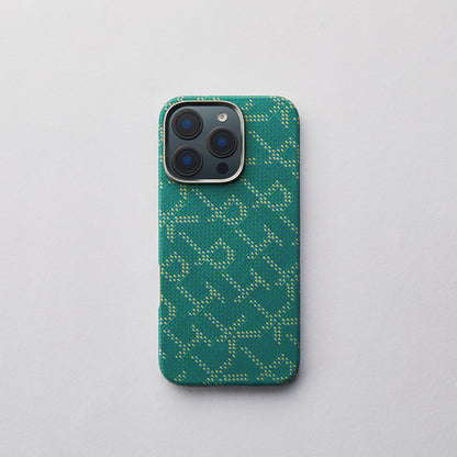 Apple iPhone 16 Pro Max Kılıf M-safe Şarj Özellikli Aramid Fiber Pitaka Tactile Woven Monogram Serisi Kapak
