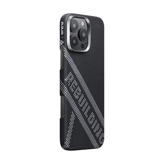 Apple iPhone 16 Pro Max Kılıf M-safe Şarj Özellikli Aramid Fiber Re-TROS Tasarımlı Pitaka Tactile Woven Rebuilding Serisi Kapak