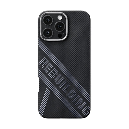 Apple iPhone 16 Pro Max Kılıf M-safe Şarj Özellikli Aramid Fiber Re-TROS Tasarımlı Pitaka Tactile Woven Rebuilding Serisi Kapak