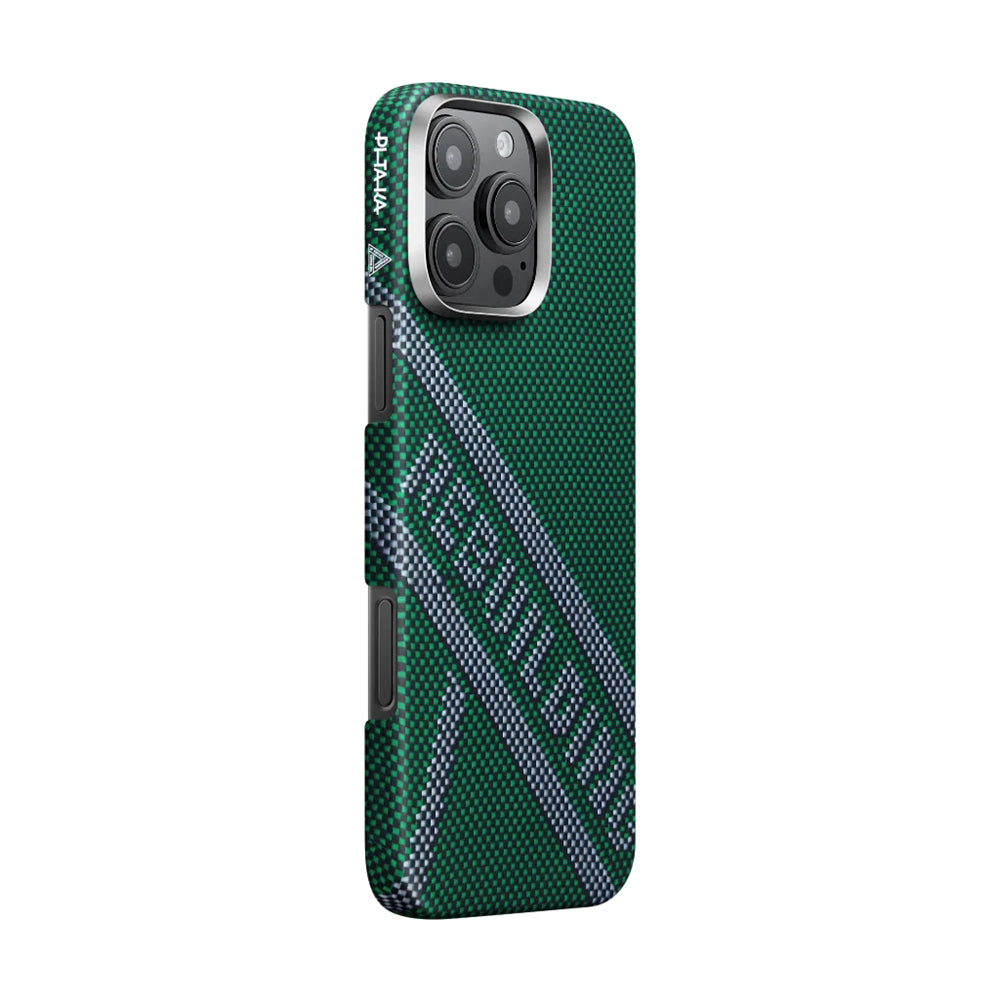 Apple iPhone 16 Pro Max Kılıf M-safe Şarj Özellikli Aramid Fiber Re-TROS Tasarımlı Pitaka Tactile Woven Rebuilding Serisi Kapak