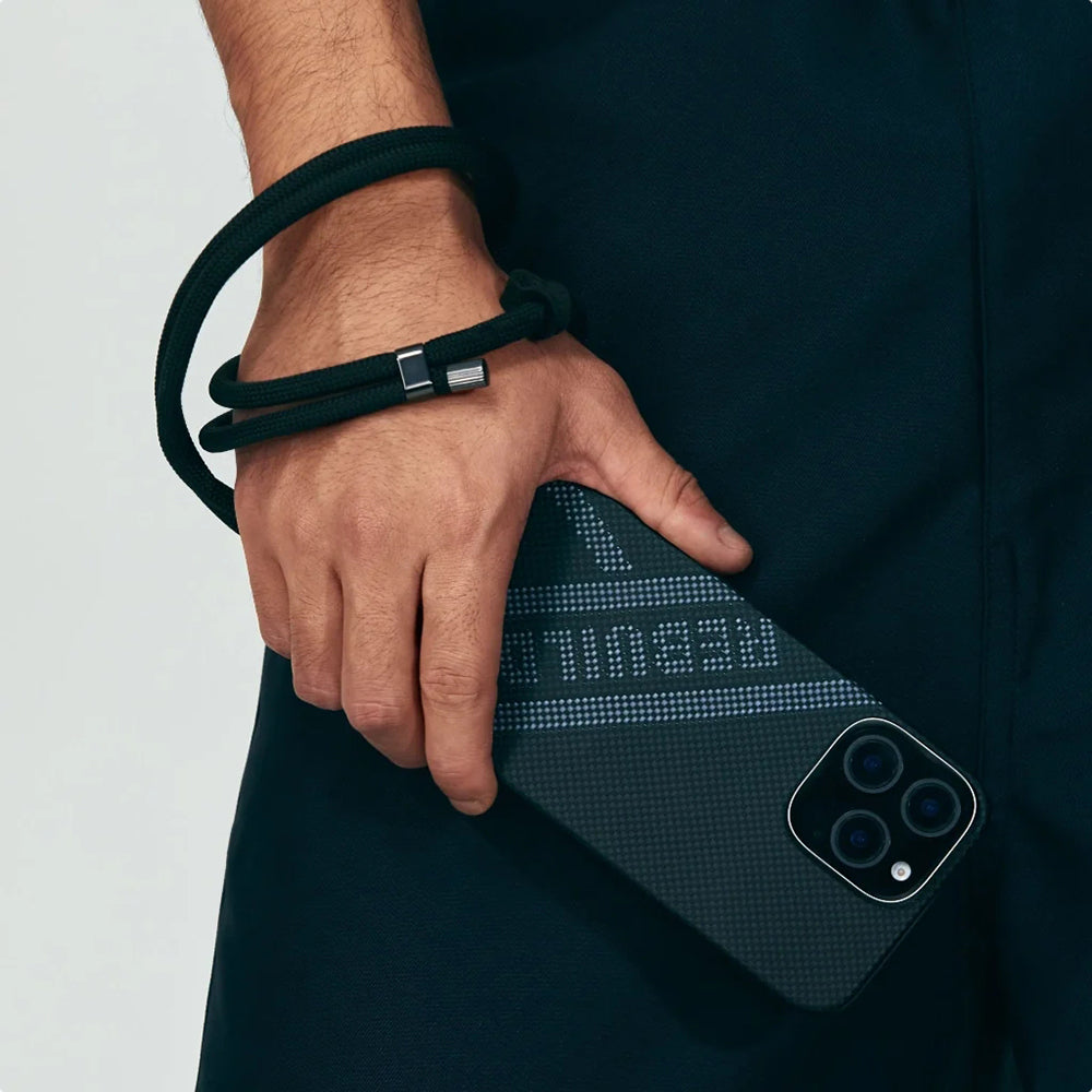 Apple iPhone 16 Pro Max Kılıf M-safe Şarj Özellikli Aramid Fiber Re-TROS Tasarımlı Pitaka Tactile Woven Rebuilding Serisi Kapak