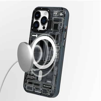 Apple iPhone 16 Pro Max Kılıf M-safe Şarj Özellikli Kamera Denetim Butonlu Youngkit Technology Serisi Kapak