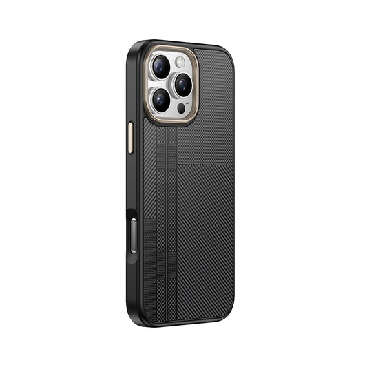 Apple iPhone 16 Pro Max Kılıf M-safe Şarj Özellikli Karbon Fiber Görünümlü Zore Antina Kapak