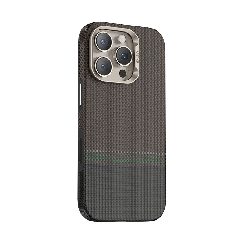 Apple iPhone 16 Pro Max Kılıf M-safe Şarj Özellikli Karbon Fiber Tasarımlı Benks Prestige ArmorPro Kevlar Kapak