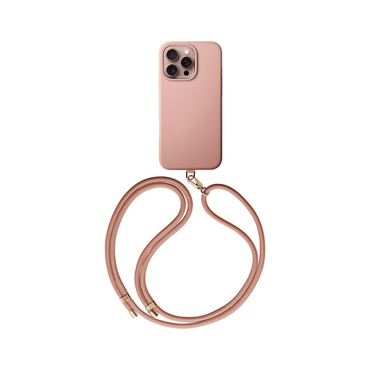 Apple iPhone 16 Pro Max Kılıf M-safe Şarj Özellikli Soft Arka Yüzey Askı İpli Coehl Creme Kapak